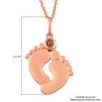 Brazilian Citrine Pendant With Chain (Size 20 with 4 inch Extender) in Rose Gold Overlay Sterling Silver. Wt. 6.25 Gms._3629610_3