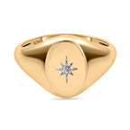 Diamond Signet Ring in 18K Yellow Gold Overlay Sterling Silver_3640662