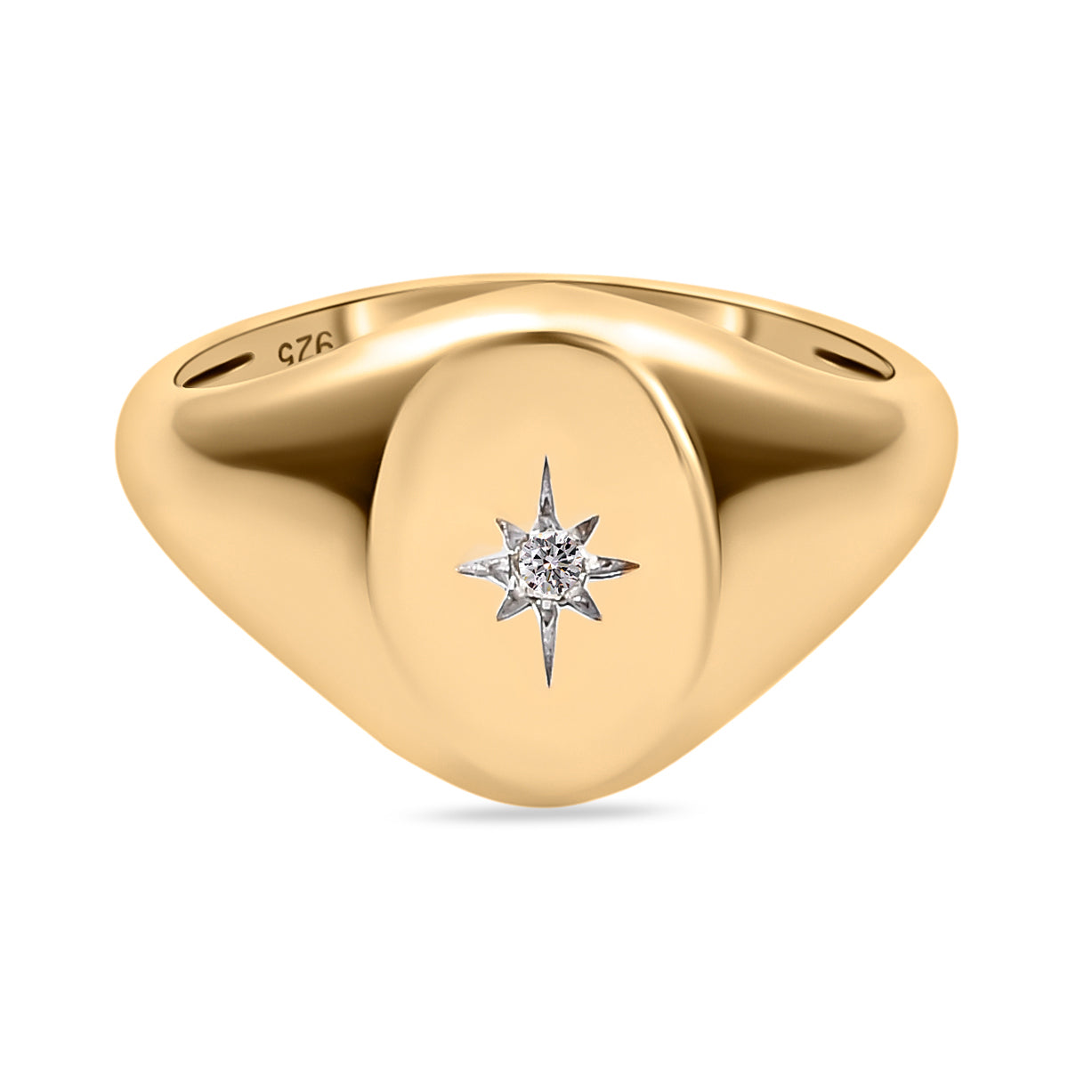 Diamond Mens Ring in Gold Plated Sterling Silver V32489988 0