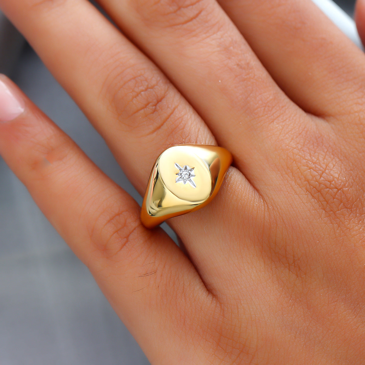 Diamond Mens Ring in Gold Plated Sterling Silver V32489988 3