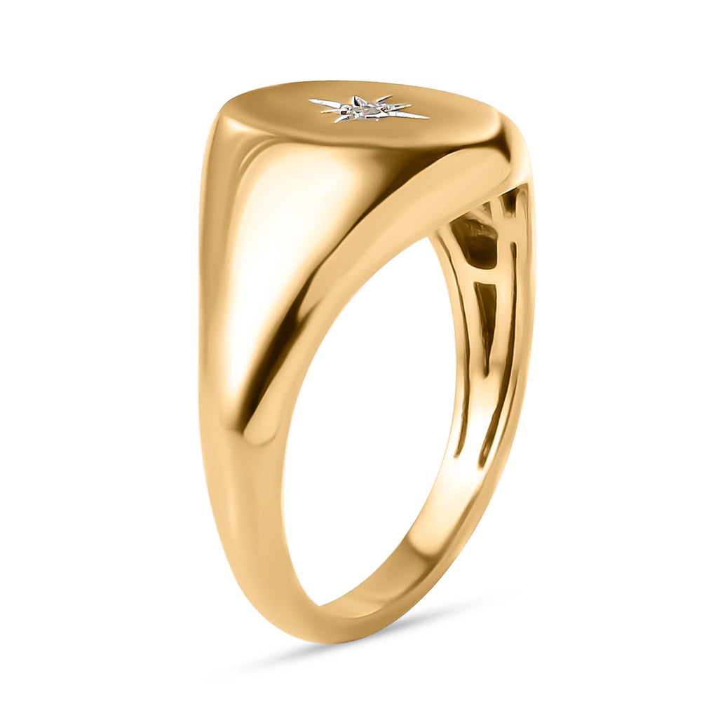 Diamond Signet Ring in 18K Yellow Gold Overlay Sterling Silver_3640662_3