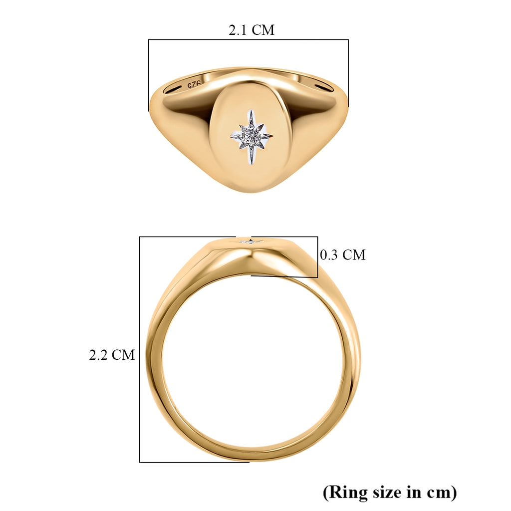 Diamond Signet Ring in 18K Yellow Gold Overlay Sterling Silver_3640662_5