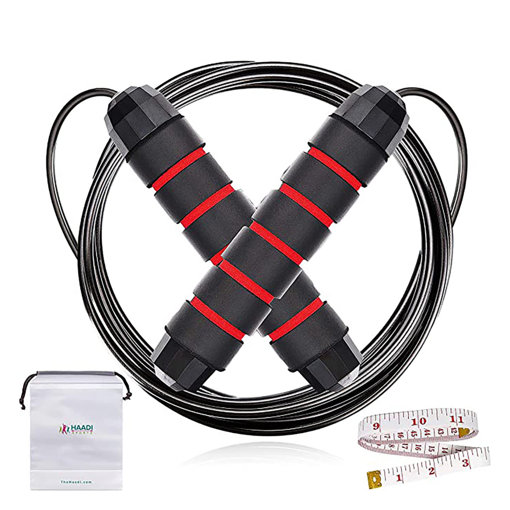 Memory Foam Adjustable Jump Rope - Black and Red_3641938