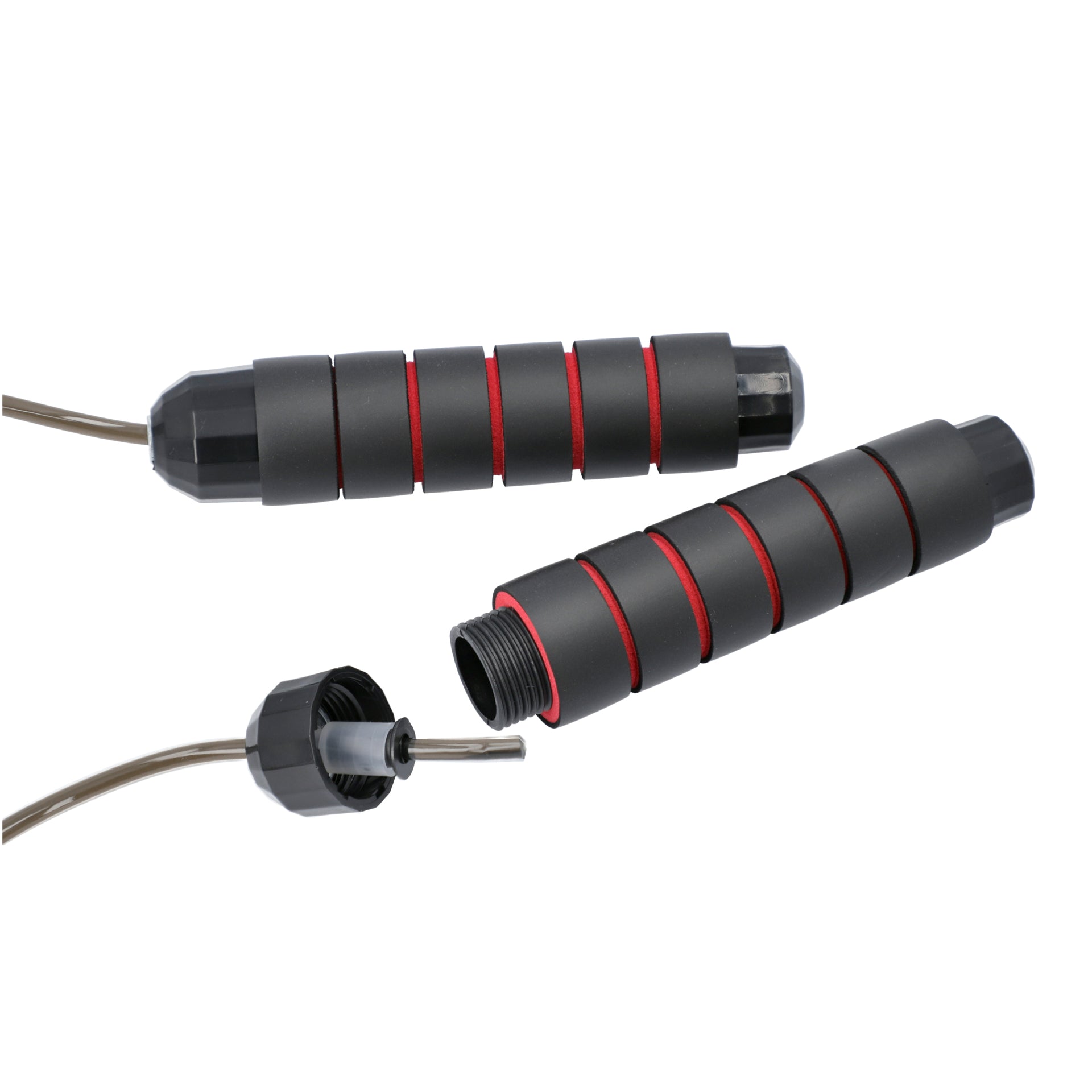 Memory Foam Adjustable Skipping Jump Rope - Black and Red 3641938 3