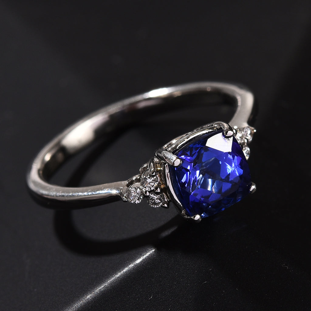 RHAPSODY 950 Platinum AAAA Tanzanite and Diamond (VS/E-F) Ring 1.65 Ct, Platinum Wt. 5.59 Gms_3662042_1