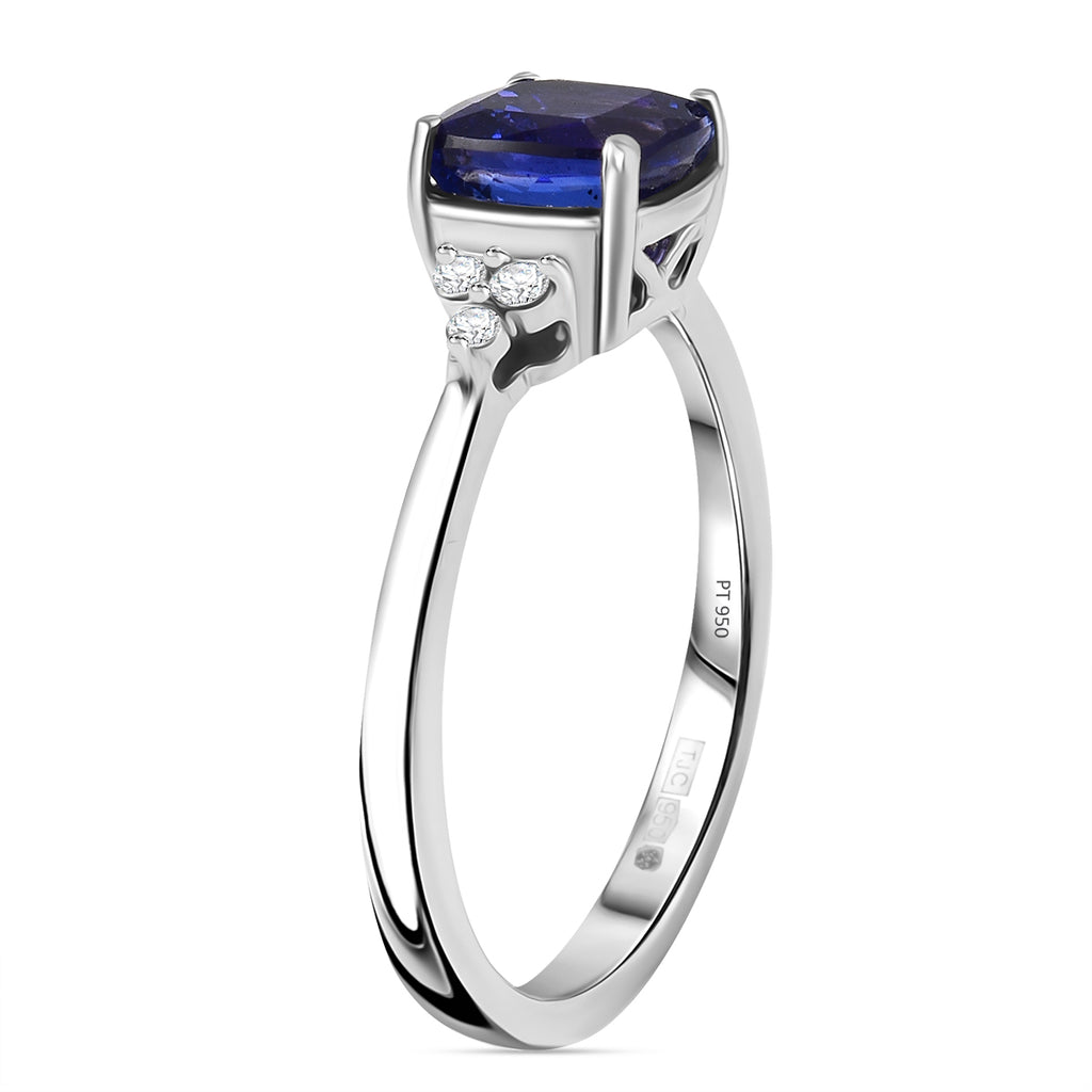 RHAPSODY 950 Platinum AAAA Tanzanite and Diamond (VS/E-F) Ring 1.65 Ct, Platinum Wt. 5.59 Gms_3662042_3