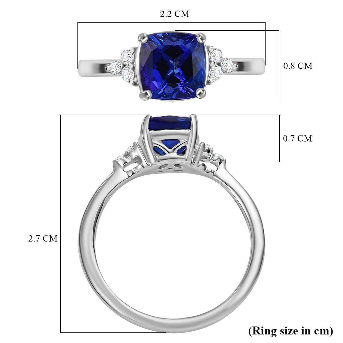 RHAPSODY 950 Platinum AAAA Tanzanite and Diamond (VS/E-F) Ring 1.65 Ct 3662042 5