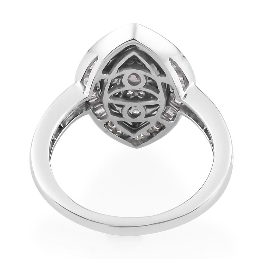 1 Ct. Diamond Marquise Cluster Ring in 9K White Gold I3 G-H SGL Certified 3679435 5