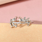 Couple Bird Ring in Platinum Overlay & 18K Vermeil Rose Gold Plated Sterling Silver_3672158_1