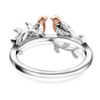 Couple Bird Ring in Platinum Overlay & 18K Vermeil Rose Gold Plated Sterling Silver_3672158_4