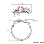 Couple Bird Ring in Platinum Overlay & 18K Vermeil Rose Gold Plated Sterling Silver_3672158_5