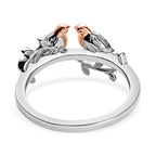 Couple Bird Ring in Platinum Overlay & 18K Vermeil Rose Gold Plated Sterling Silver_3672158_6