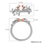 Couple Bird Ring in Platinum Overlay & 18K Vermeil Rose Gold Plated Sterling Silver_3672158_7