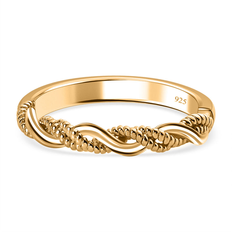 D'Joy - 18K Vermeil Yellow Gold Plated Sterling Silver Twist Band Ring_3672252