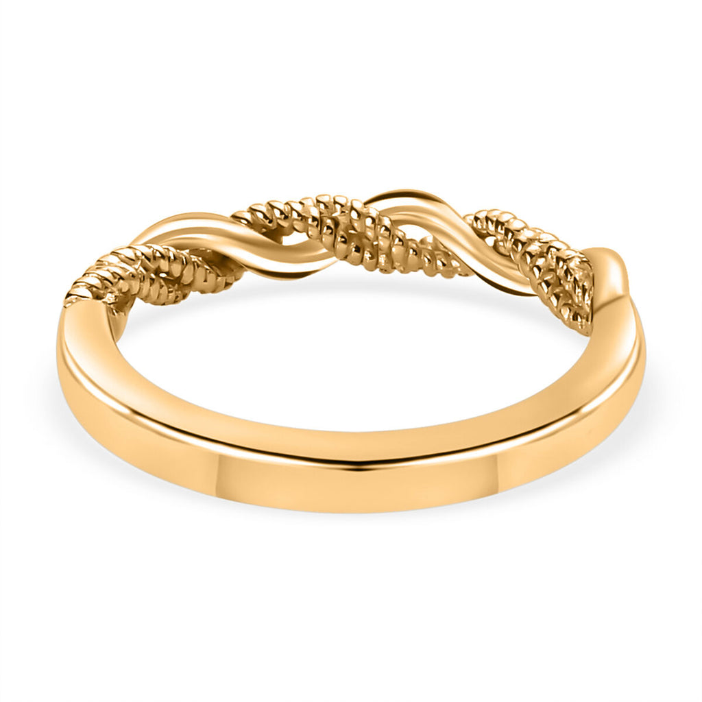 D'Joy - 18K Vermeil Yellow Gold Plated Sterling Silver Twist Band Ring_3672252_5