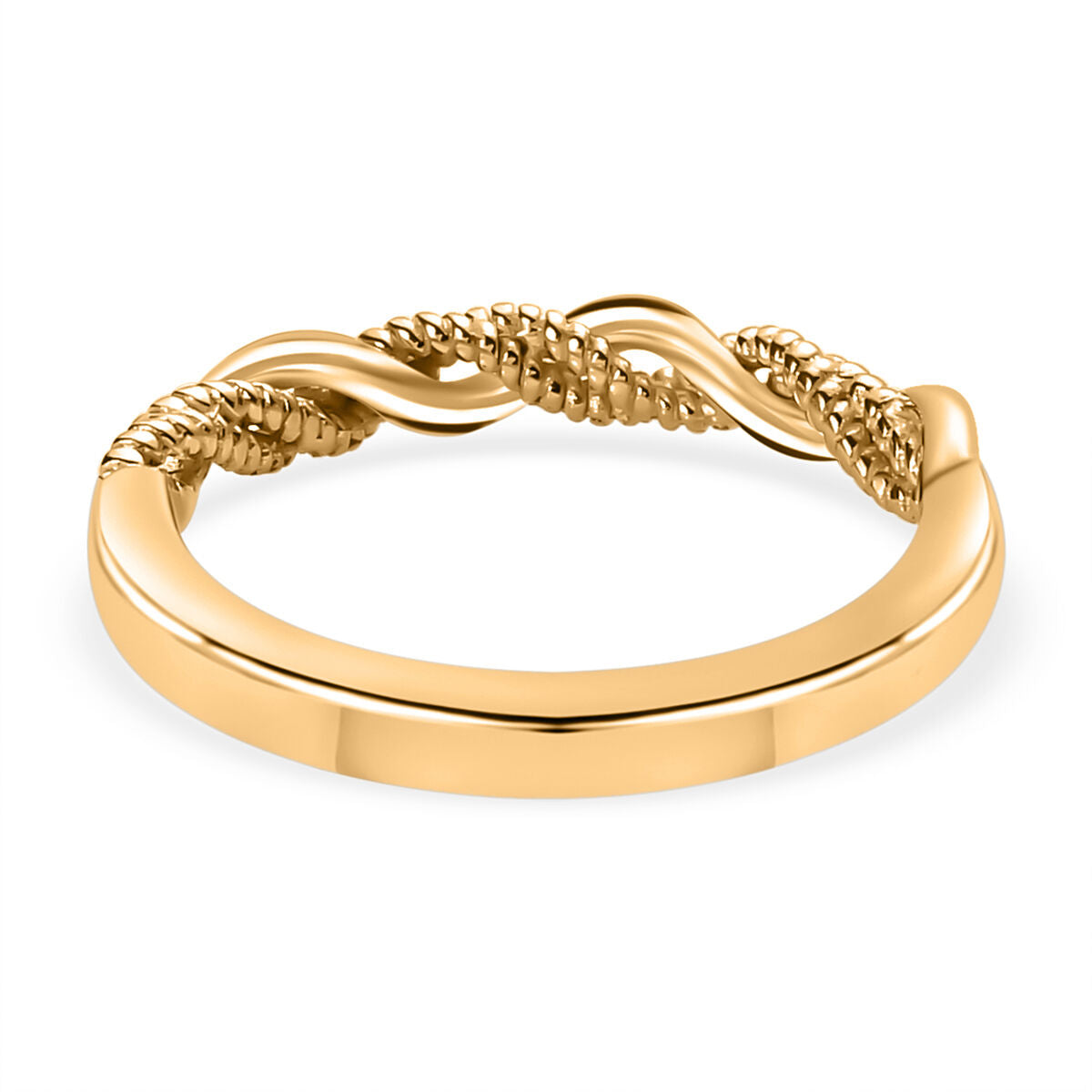 Twist Wedding Band Ring in Sterling Silver with 18K Vermeil Yellow Gold 3672252 6