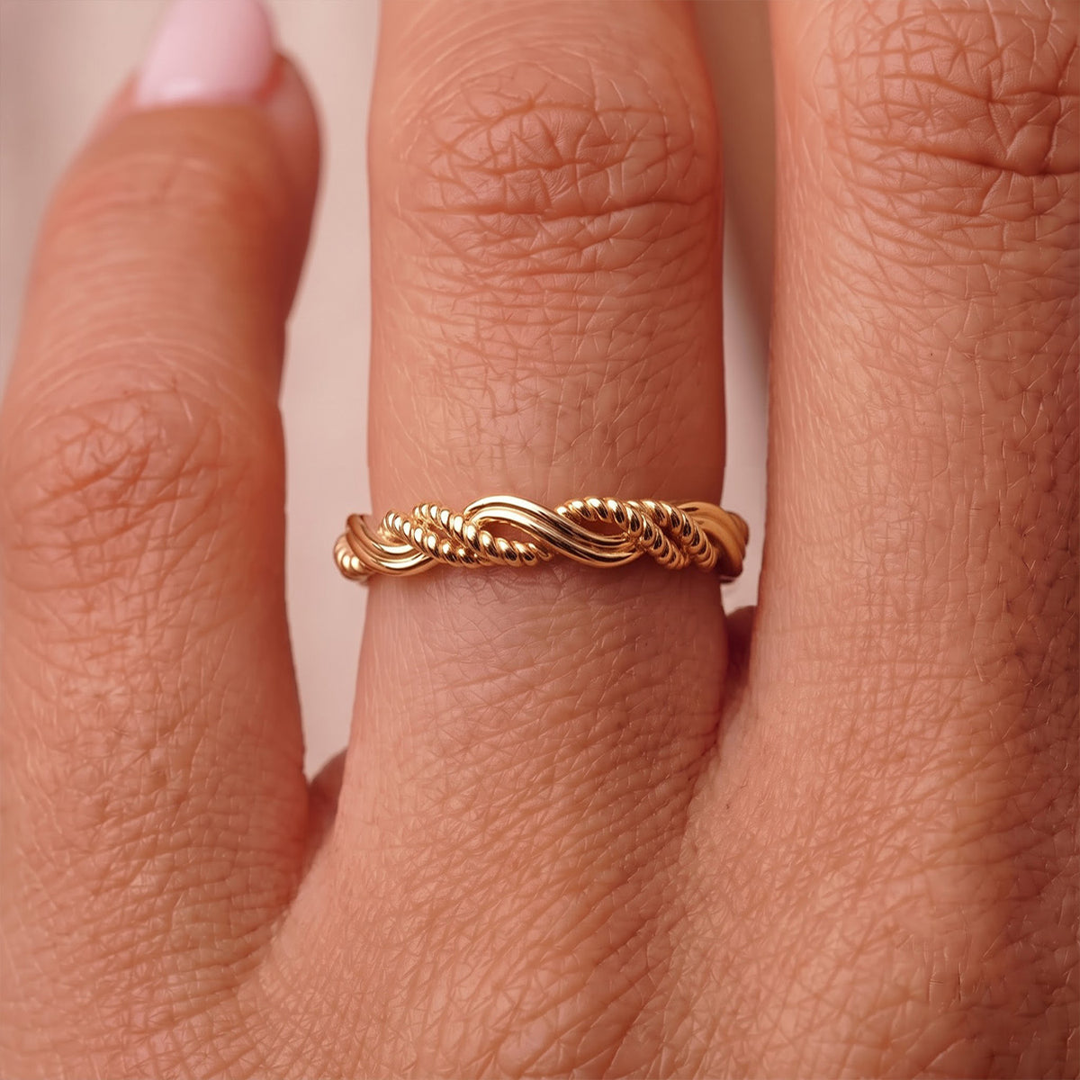 Twist Wedding Band Ring in Sterling Silver with 18K Vermeil Yellow Gold 3672252 7