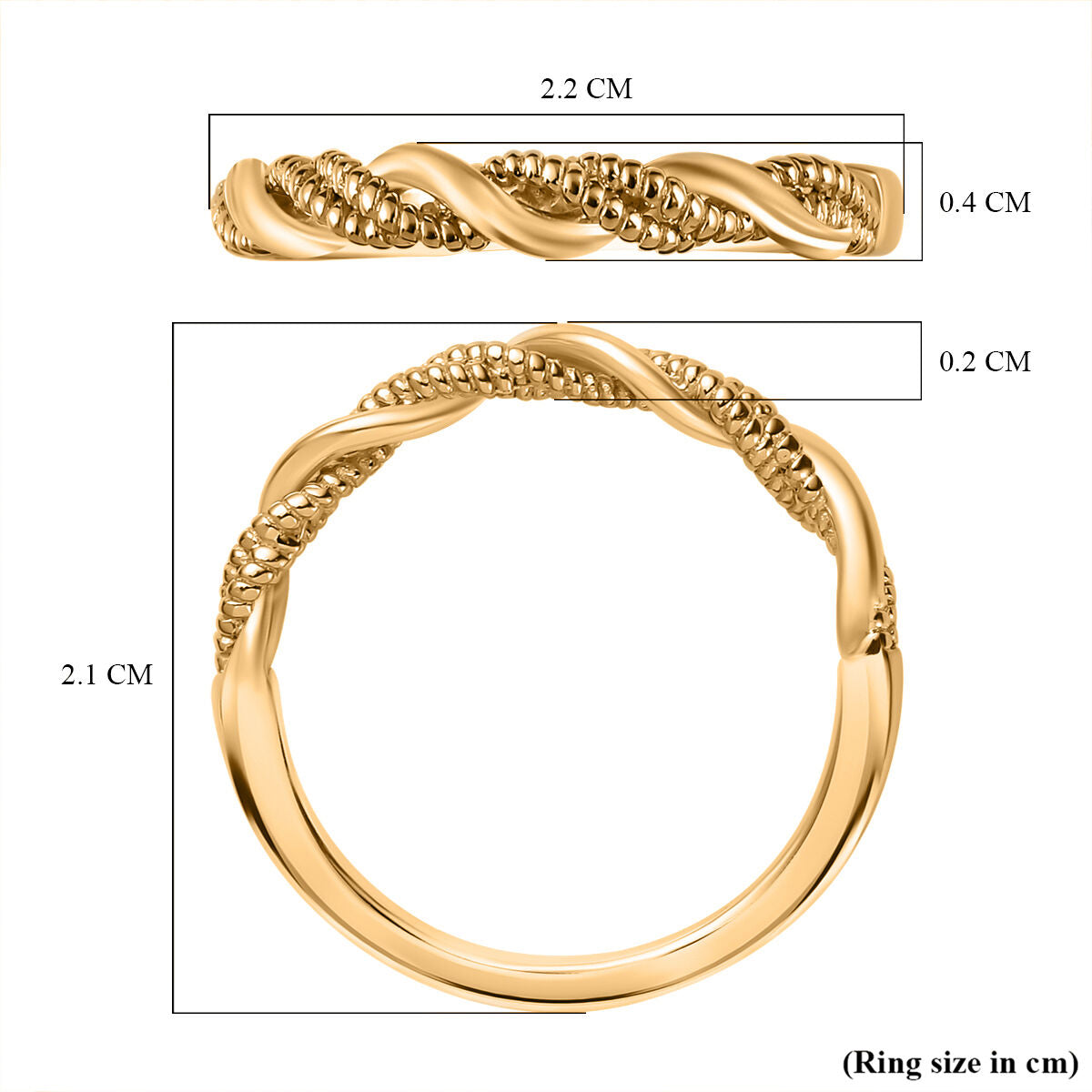 Twist Wedding Band Ring in Sterling Silver with 18K Vermeil Yellow Gold 3672252 8