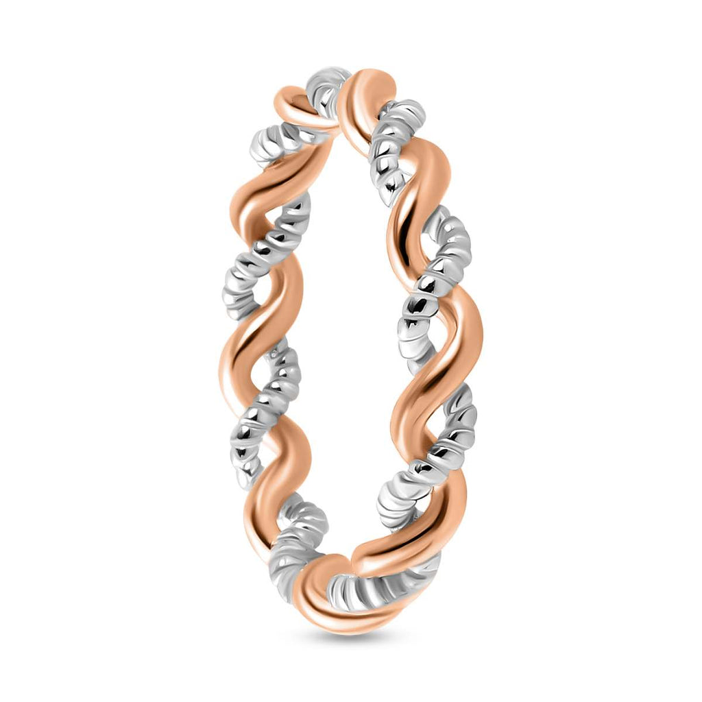 Twisted Band Ring in 18K Vermeil Rose Gold Plated & Platinum Overlay Sterling Silver_3672356_3