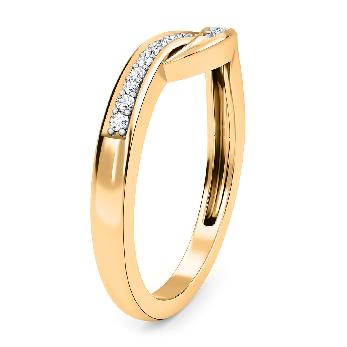 Diamond Criss Cross Ring in Sterling Silver with 18K Vermeil Yellow Gold 3674065 6
