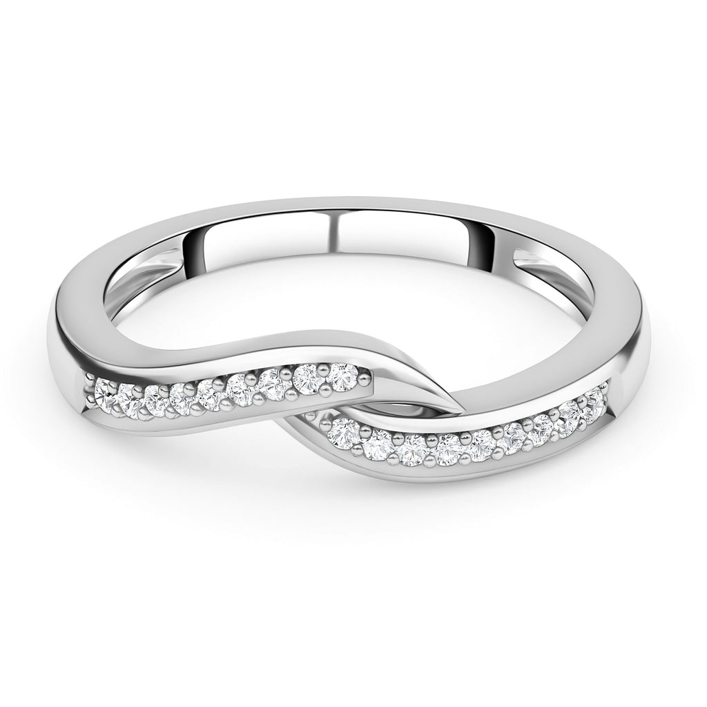 D'Joy - Natural Diamond Crossover Ring in Platinum Overlay Sterling Silver_3674070