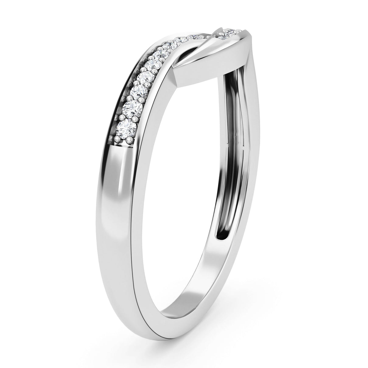 Diamond Ring in Platinum Overlay Sterling Silver 0.100  Ct. 3674070 4
