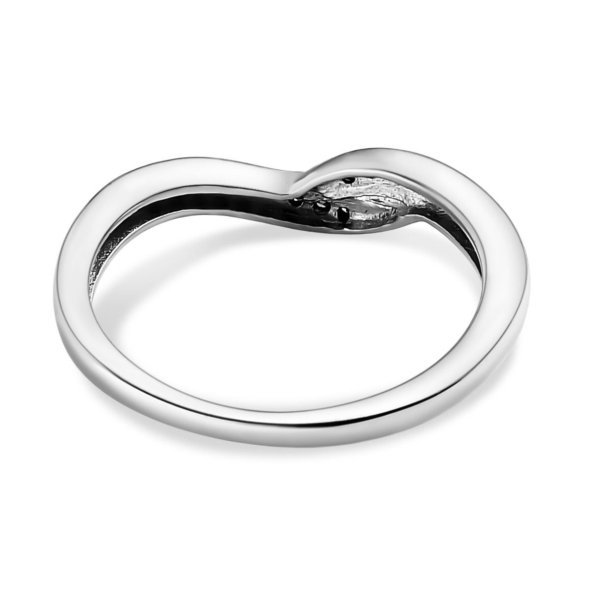 Diamond Ring in Platinum Overlay Sterling Silver 0.100  Ct. 3674070 5