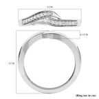 D'Joy - Natural Diamond Crossover Ring in Platinum Overlay Sterling Silver_3674070_5