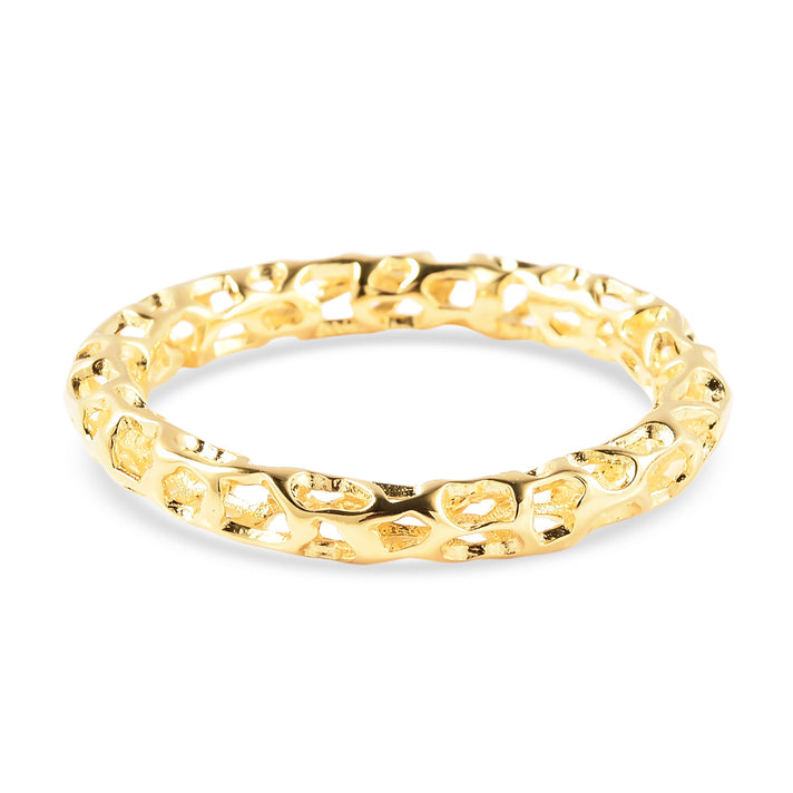RACHEL GALLEY Allegro Collection- Yellow Gold Overlay Serling Silver Mini Lattice Band Ring 3675863 1