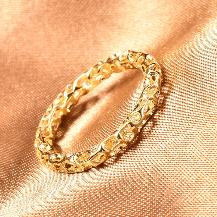 RACHEL GALLEY Allegro Collection- Yellow Gold Overlay Serling Silver Mini Lattice Band Ring 3675863 2