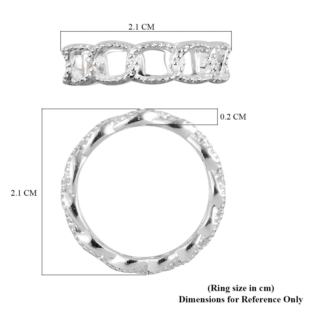 White Natural Diamond Sterling Silver Curb Band Ring_3688145_5