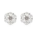 9K White Gold SGL Certified Pressure Set Diamond (I3/GH) Stud Earrings with Push Back 1.06 Ct._3697732