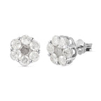 9K White Gold SGL Certified Pressure Set Diamond (I3/GH) Stud Earrings with Push Back 1.06 Ct._3697732_5