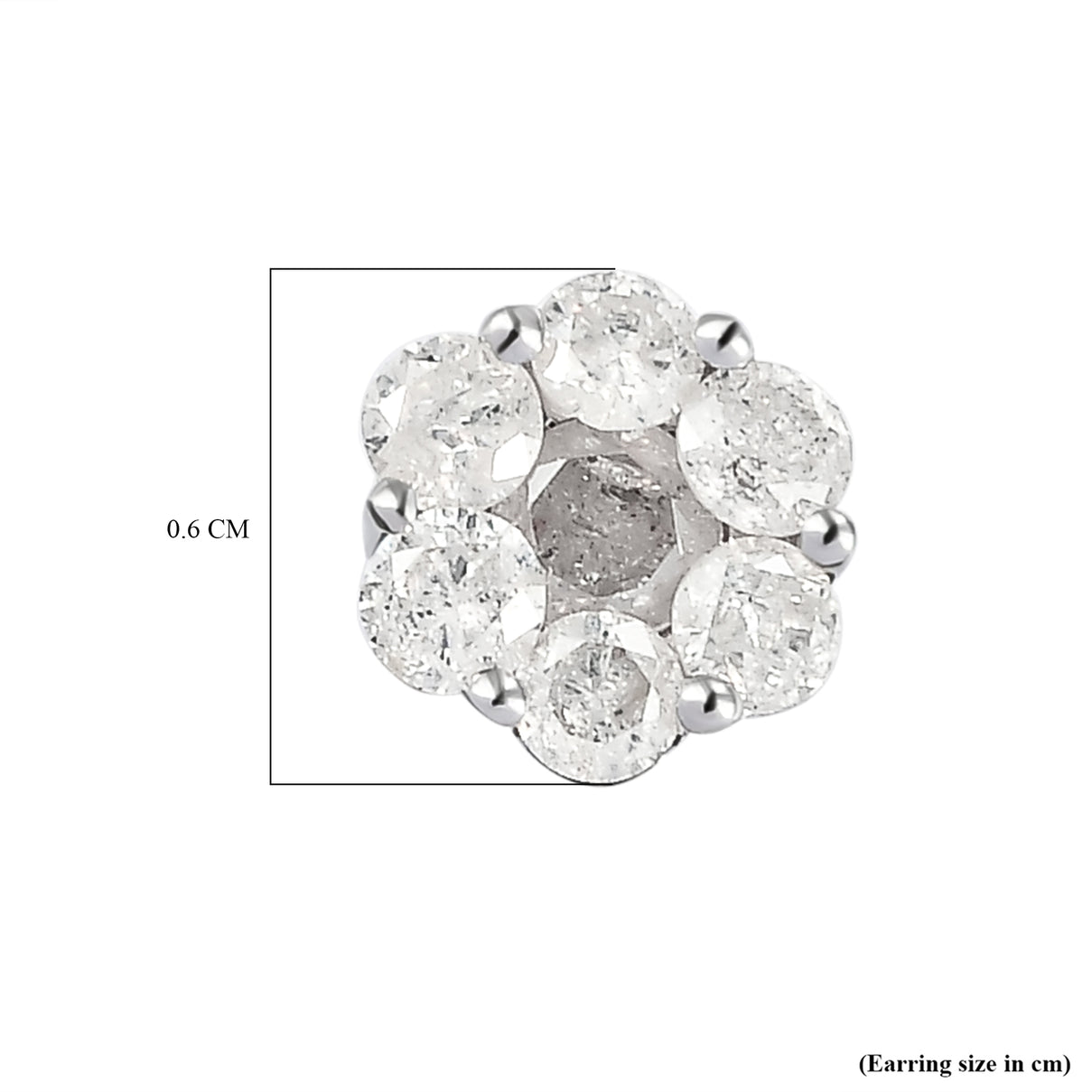 Certified 1 Carat Diamond Pressure Set Studs in 9K White Gold V32512526 7