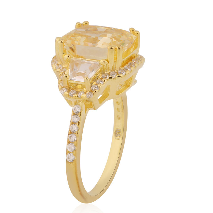 ELANZA Simulated Yellow Diamond and Simulated White Diamond Ring in Yellow Gold Overlay Sterling Silver 7.80 Ct. 3699933 2