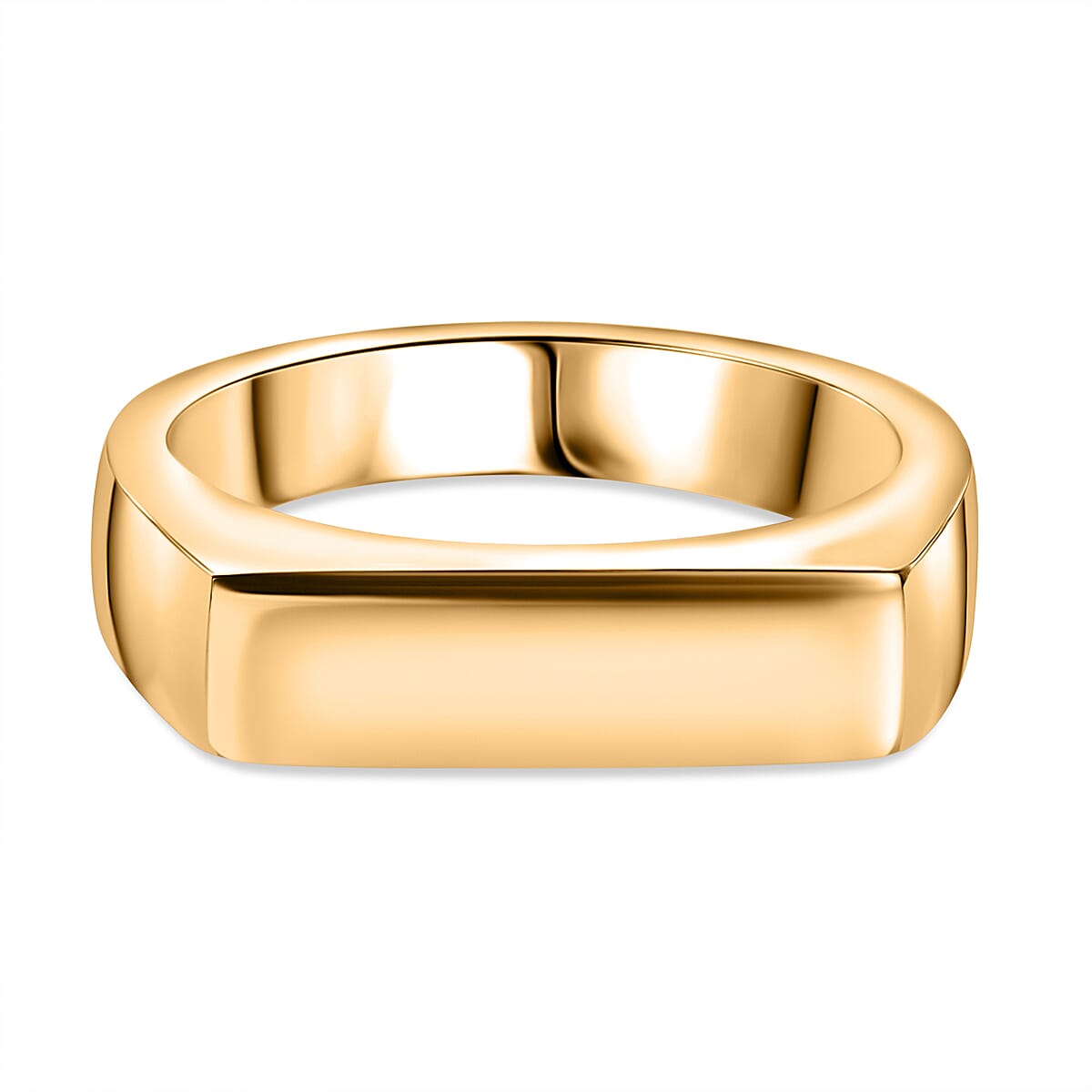 Yellow Gold Plated Sterling Silver Signet Ring 3700848 0