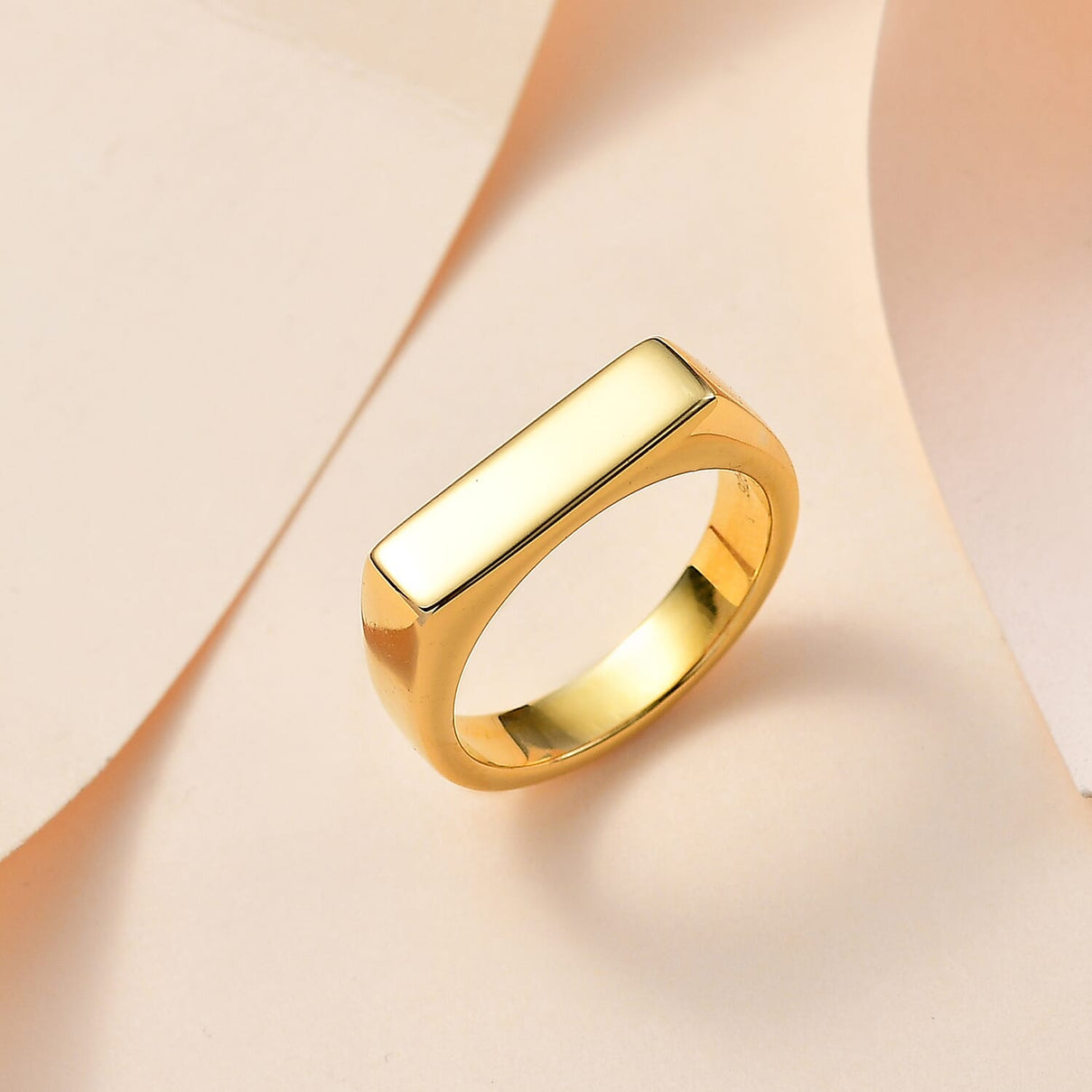 Yellow Gold Plated Sterling Silver Signet Ring 3700848 2