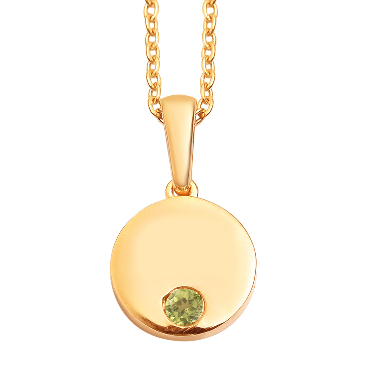 2 Piece Set - Peridot Pendant and Cable Chain CL-35 Sterling Silver 0.10 ct 0.100 Ct. 3700964 0
