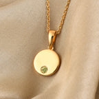 2 Piece Set -  Peridot Pendant and Cable Chain CL-35  Sterling Silver 0.10 ct  0.100  Ct._3700964_2