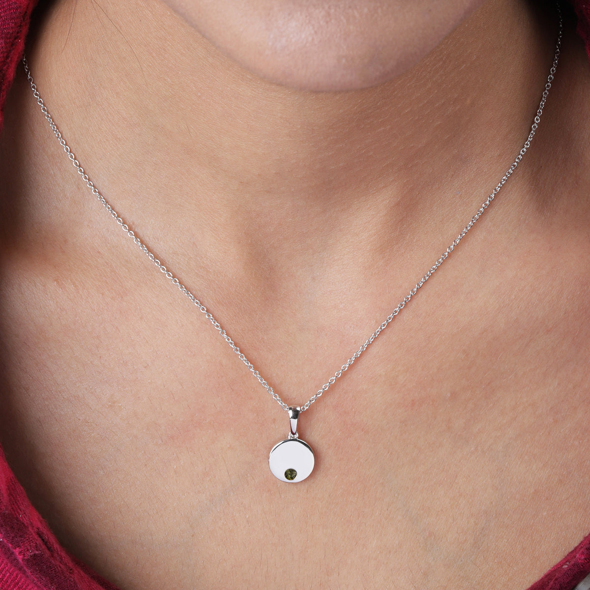 Green Tourmaline Pendant with Chain in Sterling Silver 3700972 2