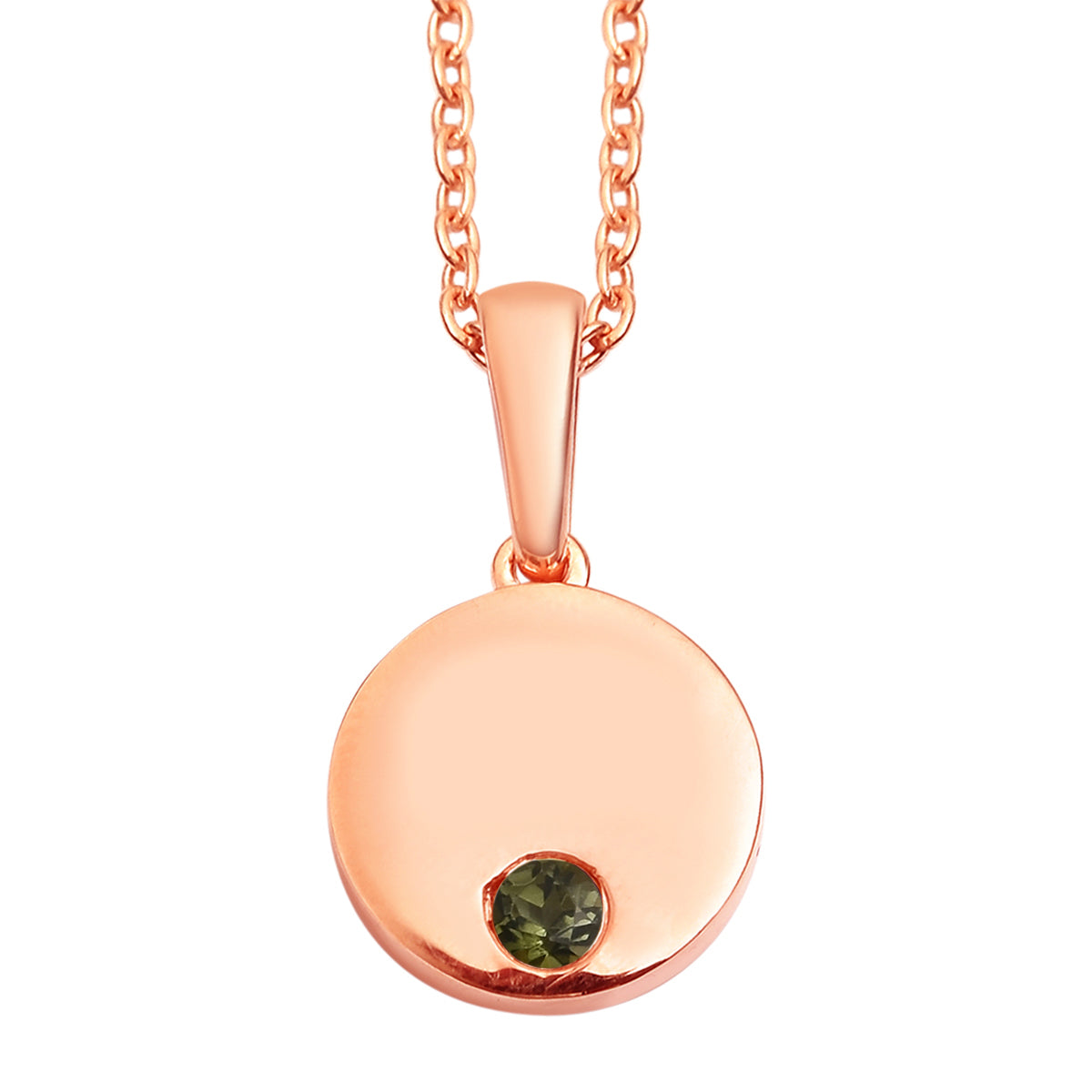 2 Piece Set Green Tourmaline Pendant and Cable Chain CL-35 Sterling Silver 0.10 ct 3700977 0