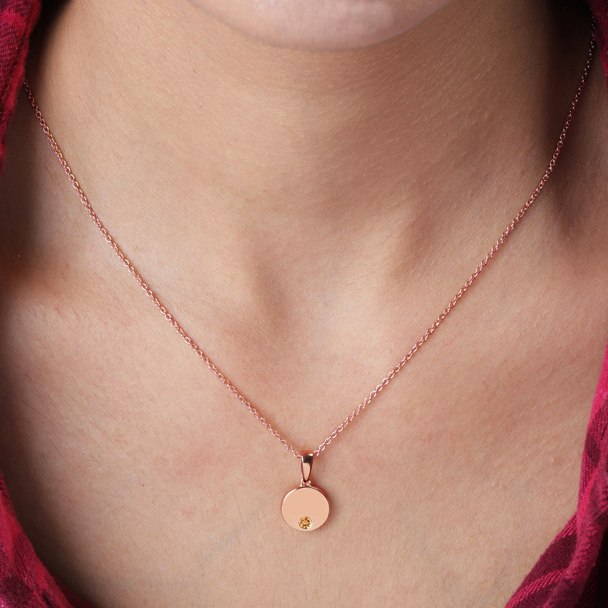 2 Piece Set  Citrine Pendant and Cable Chain Sterling Silverct 0.100 Ct. 3700984 1