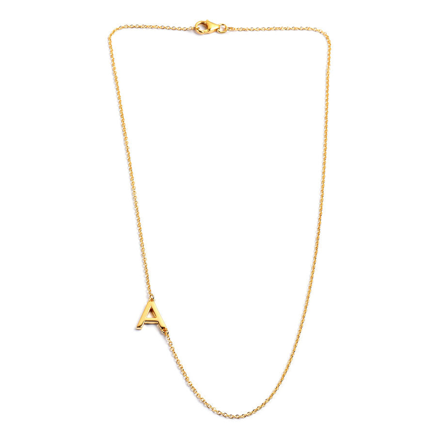 A-initial Pendant with Chain Size 18 in Gold Plated Sterling Silver 3708468 0