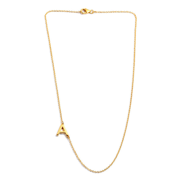 A-initial Pendant with Chain Size 18 in Gold Plated Sterling Silver 3708468 1