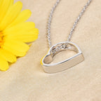 Platinum Overlay Sterling Silver Heart Pendant with Chain (Size 20) with Lobster Clasp_3708524_1