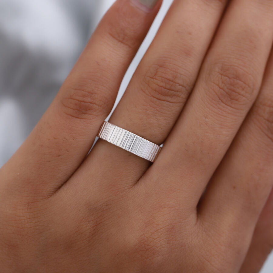 MP - Sterling Silver Textured Band Ring 3710407 4