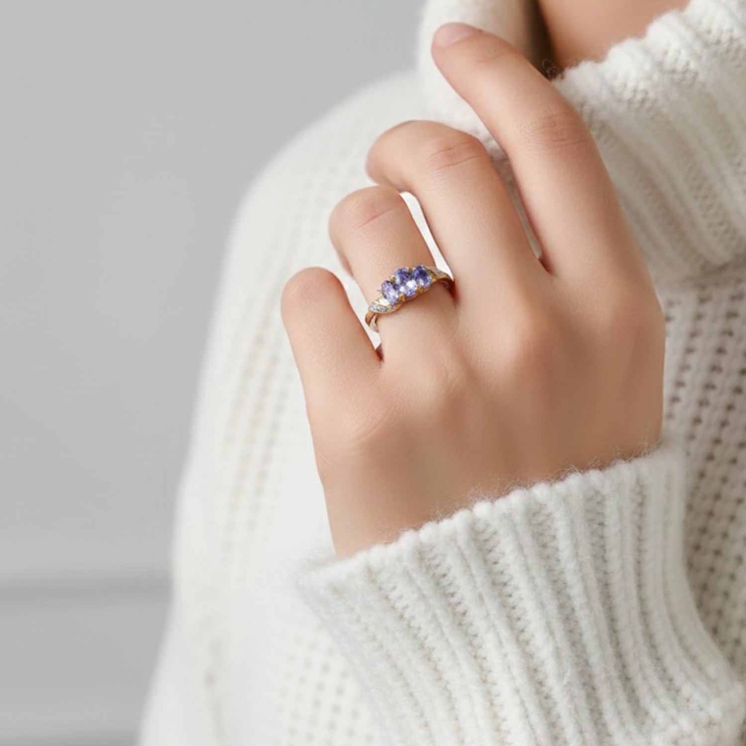 Tanzanite Trilogy Ring in 18K Vermeil Yellow Gold Plated Sterling Silver 3716236 4