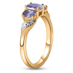 Royal Bali Collection - D'Joy Tanzanite Trilogy Ring in 18K Vermeil Yellow Gold Plated Sterling Silver_3716236_4