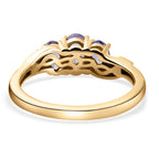 Royal Bali Collection - D'Joy Tanzanite Trilogy Ring in 18K Vermeil Yellow Gold Plated Sterling Silver_3716236_5