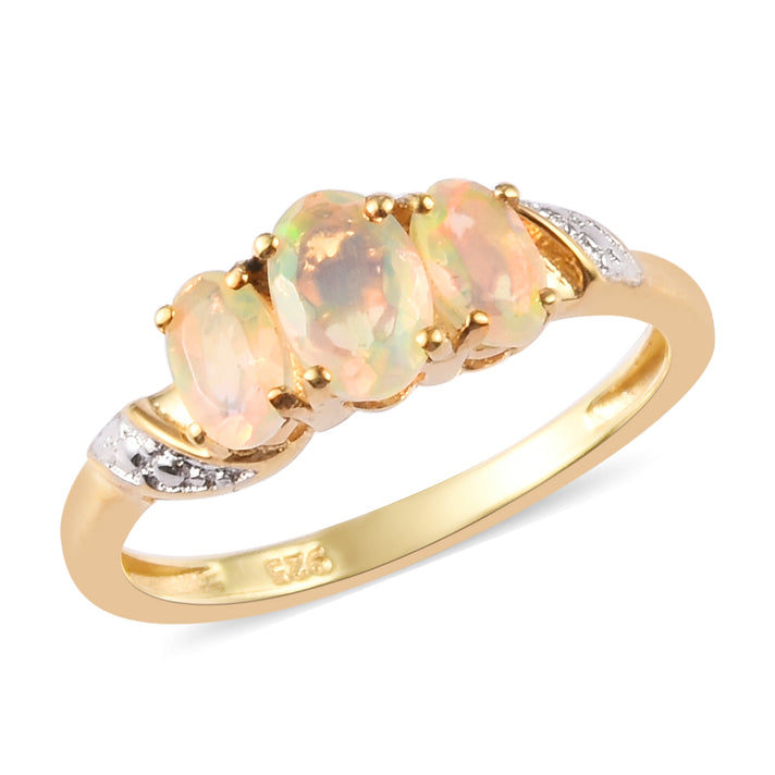 Tanzanite Trilogy Ring in 18K Vermeil Yellow Gold Plated Sterling Silver 3716236 1